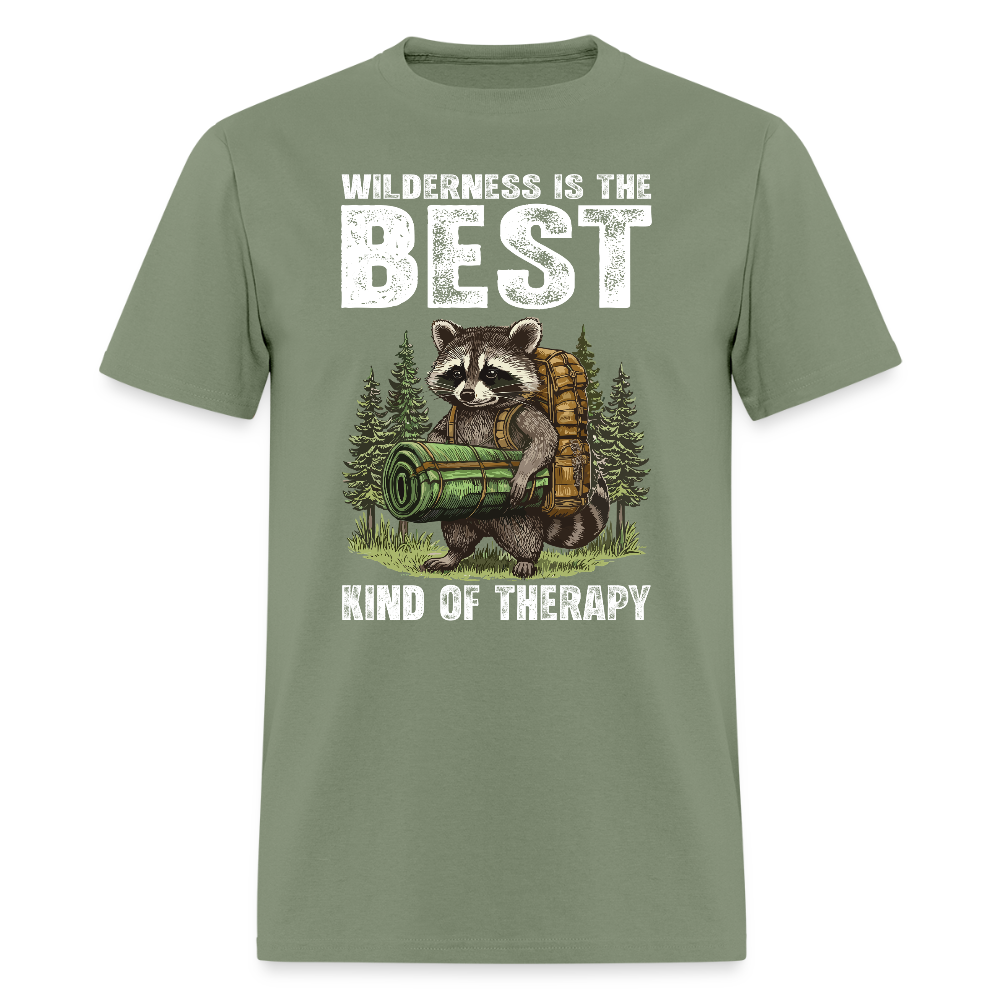 Wilderness Is The Best Kind Of Therapy - Tshirt - military green