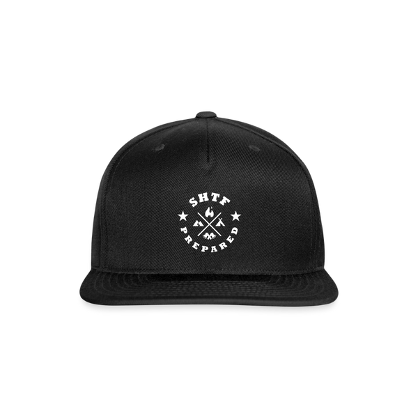 SHTF Prepared - Snapback Flatbill Cap - black