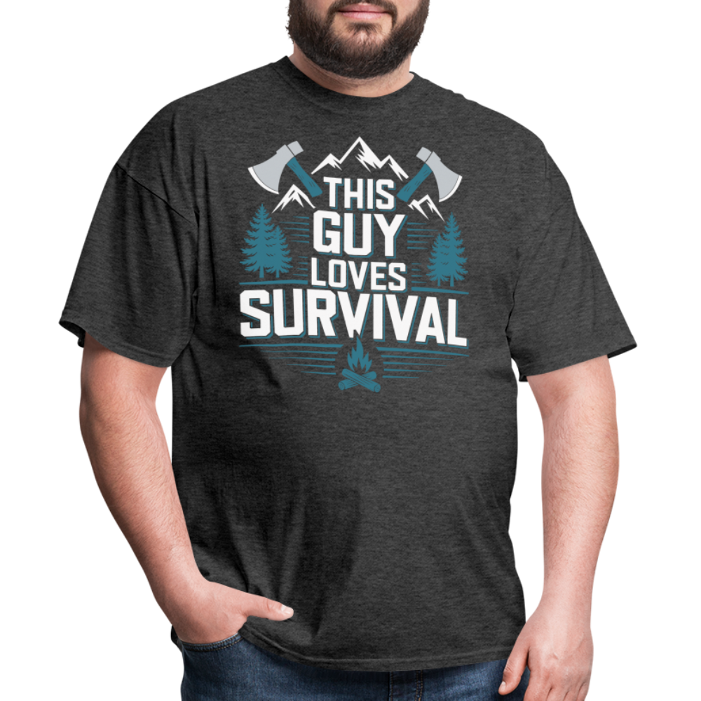 This Guy Loves Survival - Tshirt - heather black