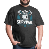 This Guy Loves Survival - Tshirt - heather black