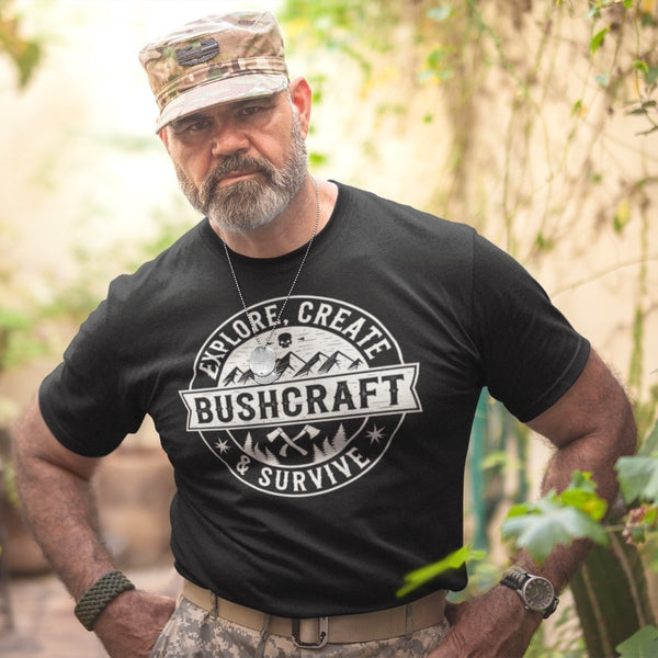 Bushcraft Survival Explore Create Survive - Tshirt